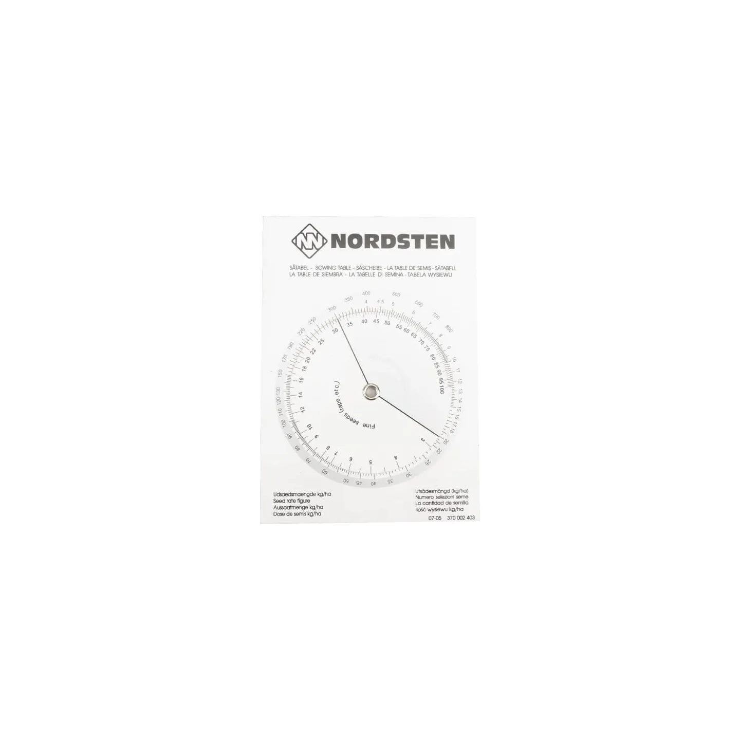 Sowing card NS 1/2/3/4/5000 V  370002403 Kongskilde