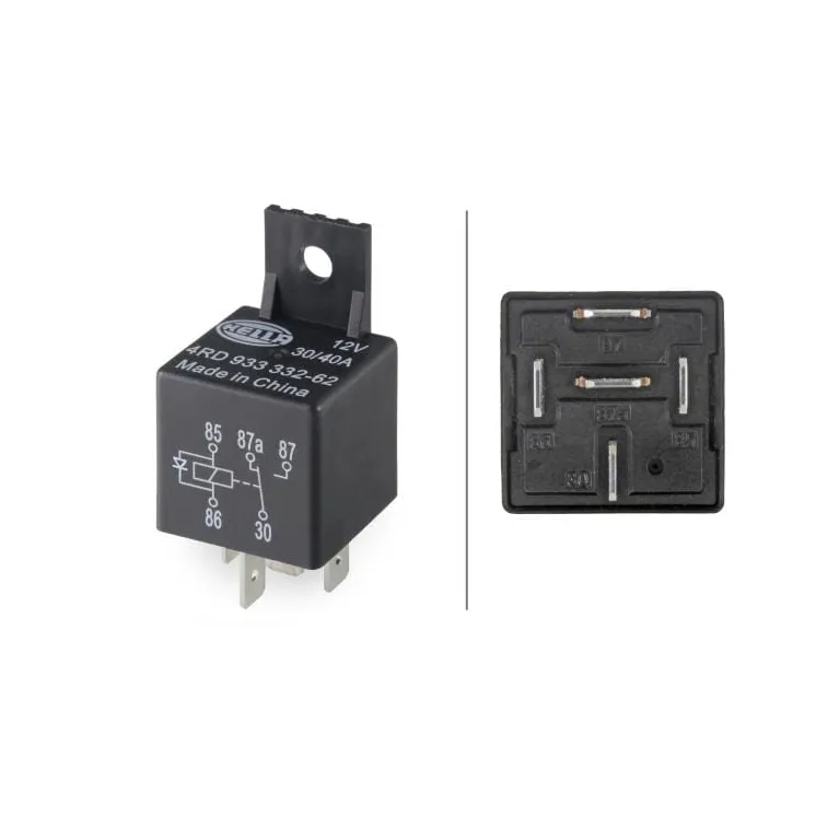 Relay 12V 30A/40A, 5-pole, switch, with holder  4RD933332627 Hella