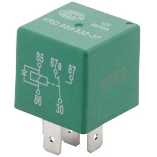 Releja galvenā strāva 30/40A, 12V, 5 kontaktu ar slāpēšanas diodi 4RD933332371 Hella 4RD003520251 4RD933332021