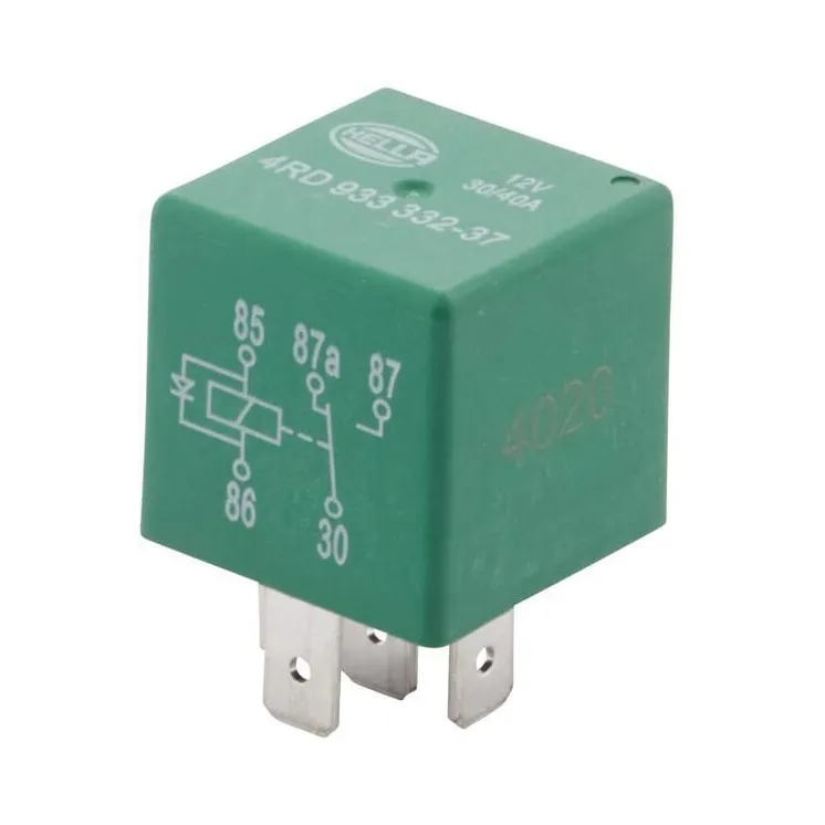 Releja galvenā strāva 30/40A, 12V, 5 kontaktu ar slāpēšanas diodi 4RD933332371 Hella 4RD003520251 4RD933332021