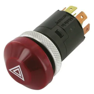 Hazard light switch, push switch, 12V, halogen, with bulb  6HF003916011 Hella