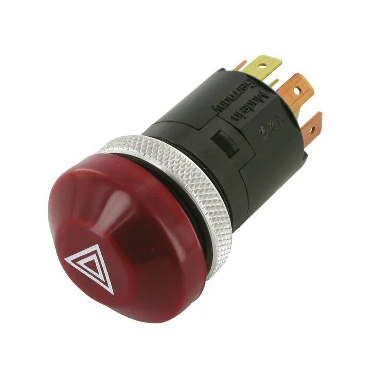 Hazard light switch, push switch, 12V, halogen, with bulb  6HF003916011 Hella