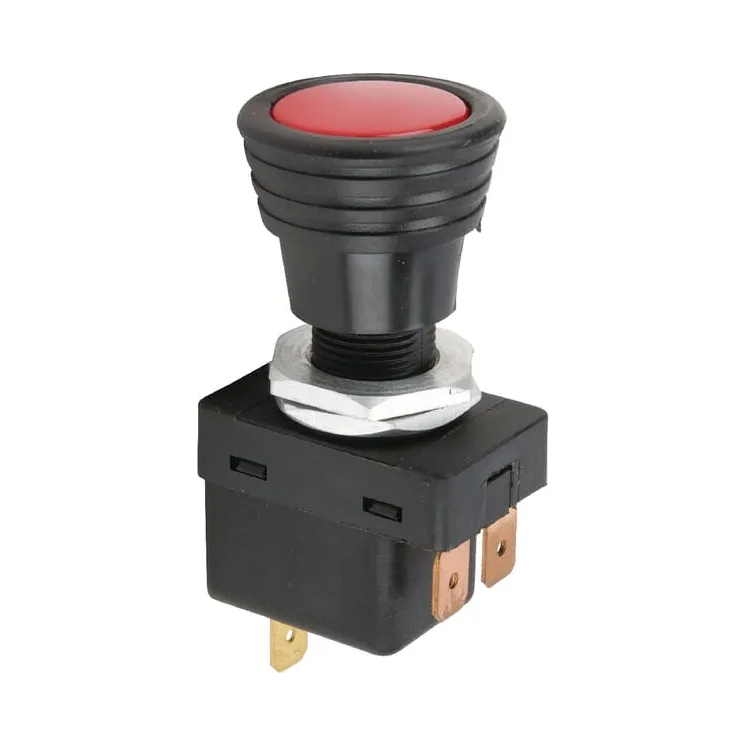 Pull switch, S05, 12/24V, 3-pin, on/off, halogen,  14.5mm, red  6ED004778011 Hella