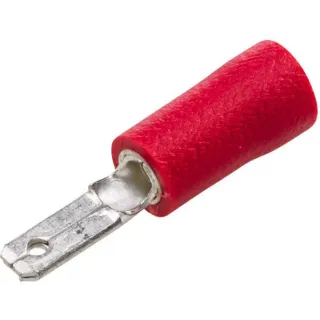 Terminal blade male, red, 0.5-1mm² 2.8x0.8mm, blister (100x),   8KW744699003 Hella