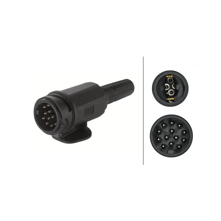 Trailer plug 13-pin, plastic, 12V, long type, screw terminals  8JA005951041 Hella