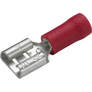 Terminal blade female, red, 0.5-1mm² 6.3x0.8mm, blister (100x),   8KW044036003 Hella