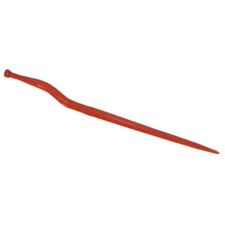 Silage tine, cranked: 58mm round section 36x900mm, pointed tip with M22x1.5mm nut, red,   VN90001304 Vicon 90001304