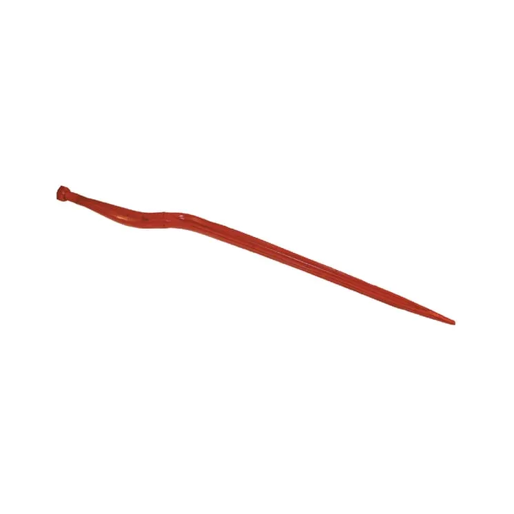 Silage tine, cranked: 58mm double T section 36x880mm, pointed tip with M22x1.5mm nut, red,   VN79130080 Vicon 79130080